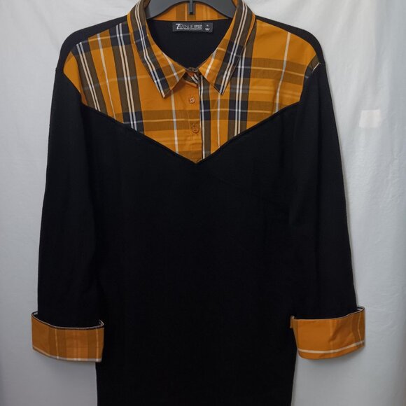 7TH AVENUE NY & COMPANY KNIT/ WOVEN TOP - Picture 12 of 13